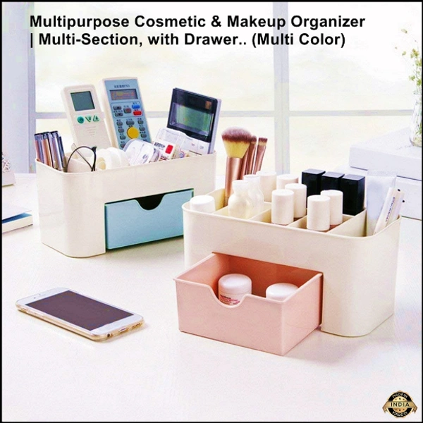 Cosmetics Storage Box, Cosmetic Make Up Organiser Display Table Desktop Storage Stand, Cosmetic Drawer Type Storage Box Case Holder Brush Pen Jewelry Organizer Saving Space (Multicolor) 